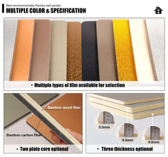 Marble Sheet Bamboo Charcoal Fiber Board Marble Film Laminated Wood Veneer Wall Panels Bamboo Charcoal Board